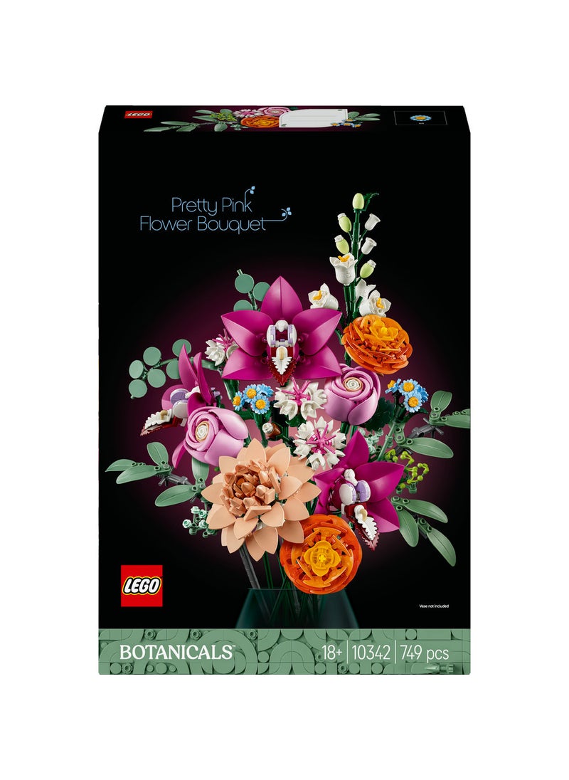 LEGO Botanicals Pretty Pink Flower Bouquet Floral Decor 10342 (749) Pieces  - Image 2