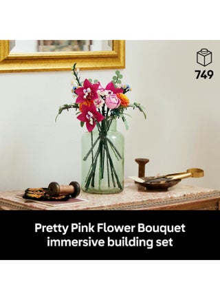 Botanicals Pretty Pink Flower Bouquet Decor Set 10342 (Age 18+, 749 Pieces) - view 3