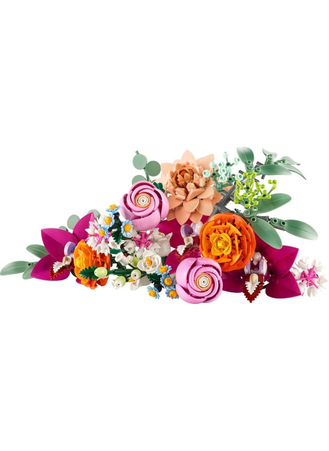 LEGO - Botanicals Pretty Pink Flower Bouquet Set for Adults - Floral Home Decor Building Kit with Artificial Roses, Daisies, Cornflowers and Elderflowers - Nature Gifts for Women and Men - 10342 (749 pieces) - Image 1
