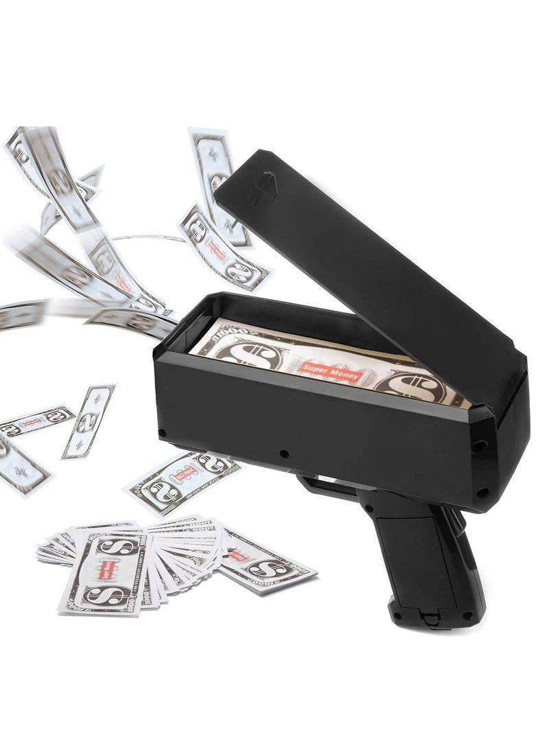 KASTWAVE - Money Shooter, Make it Rain/Spray Money Gun Paper Playing Toy, Super Money Gun Make it Rain Toy Gun, Handheld Spray Cash Gun for Game Movies Party Supplies (Black) - Image 1