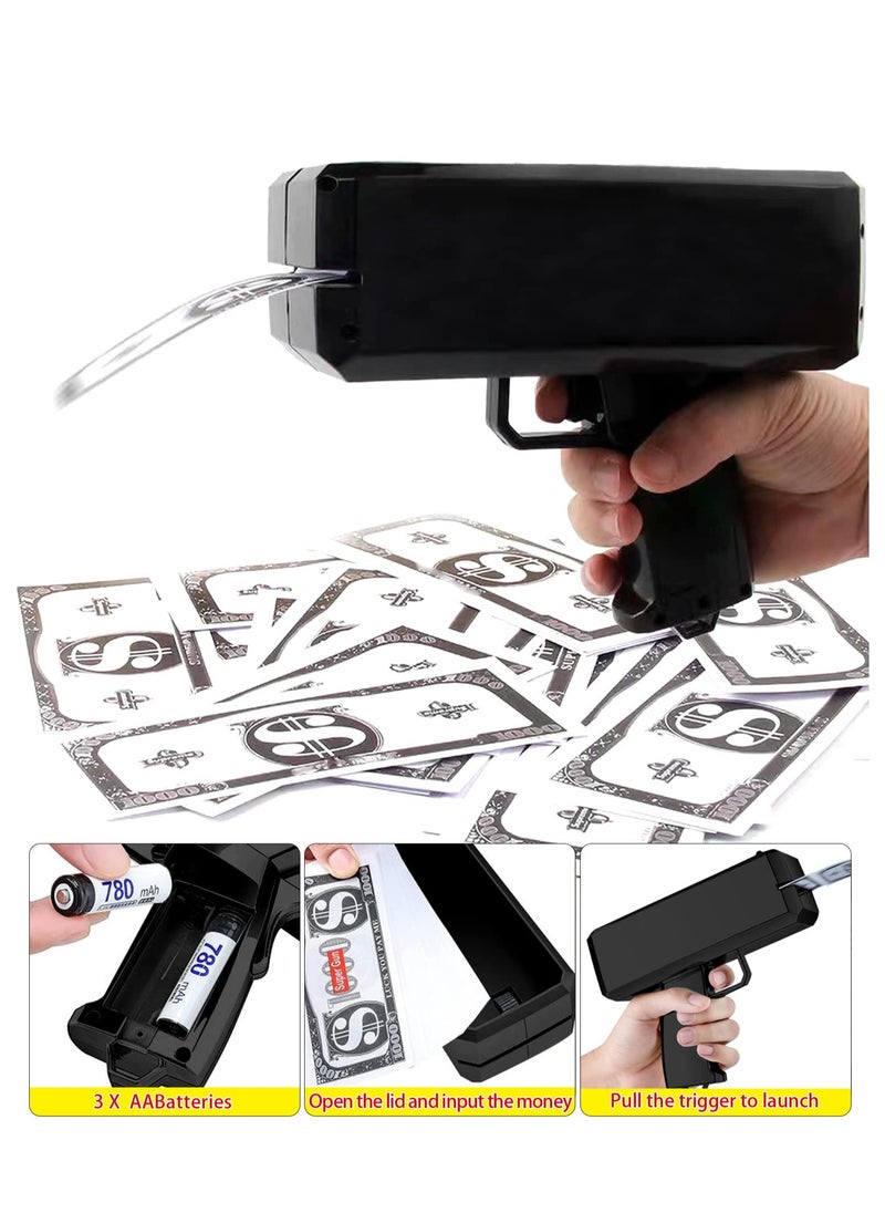 KASTWAVE - Money Shooter, Make it Rain/Spray Money Gun Paper Playing Toy, Super Money Gun Make it Rain Toy Gun, Handheld Spray Cash Gun for Game Movies Party Supplies (Black) - Image 1