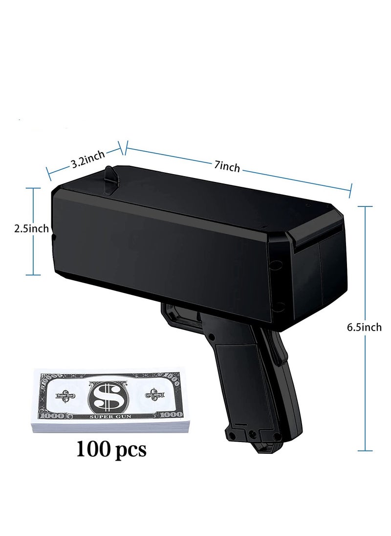 KASTWAVE - Money Shooter, Make it Rain/Spray Money Gun Paper Playing Toy, Super Money Gun Make it Rain Toy Gun, Handheld Spray Cash Gun for Game Movies Party Supplies (Black) - Image 1