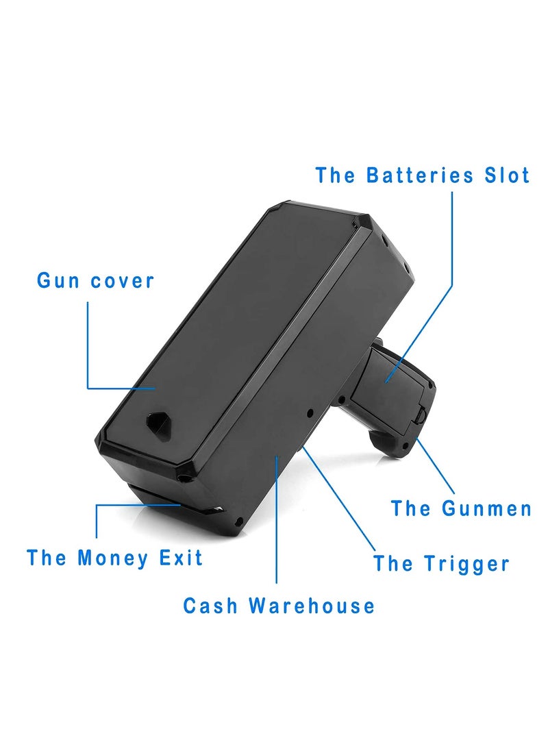 KASTWAVE - Money Shooter, Make it Rain/Spray Money Gun Paper Playing Toy, Super Money Gun Make it Rain Toy Gun, Handheld Spray Cash Gun for Game Movies Party Supplies (Black) - Image 1