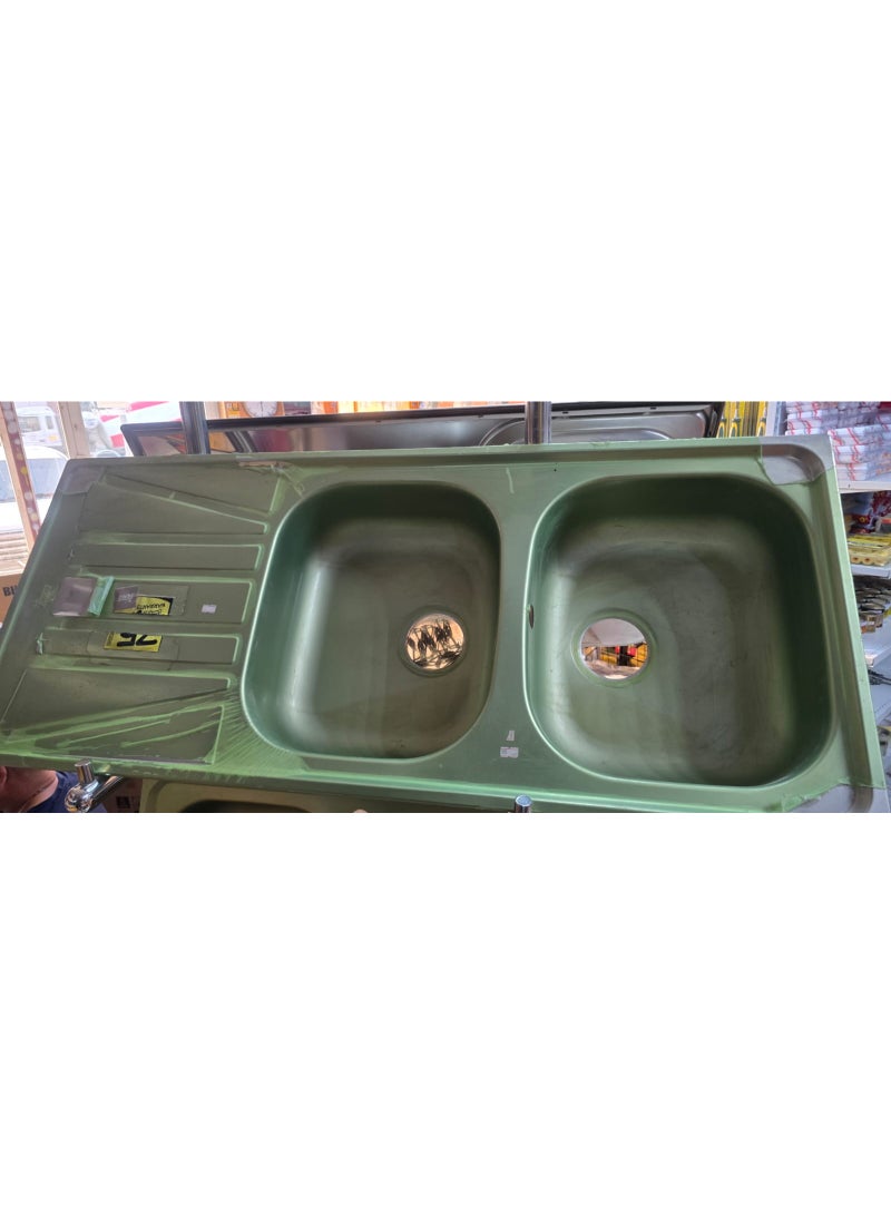 Universe 80 T-Xp 2B 1D Inset Reversible Stainless Steel 2 Bowls And 1 Drainer Sink Stainless Steel 1160x500x160mmmm