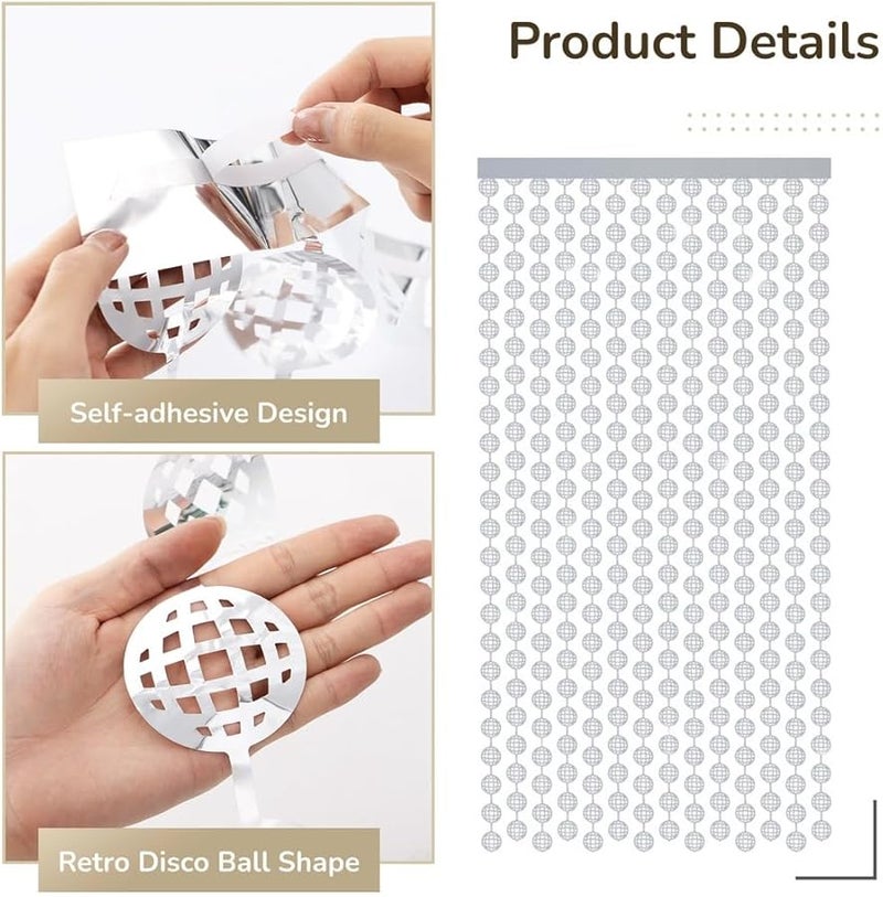 ستيكر ستارة رقائق كرة الديسكو ذاتية اللصق 6 × 6 قدم × 3 × 3 قدم خلفية لحفلة كشك التصوير - Image 3