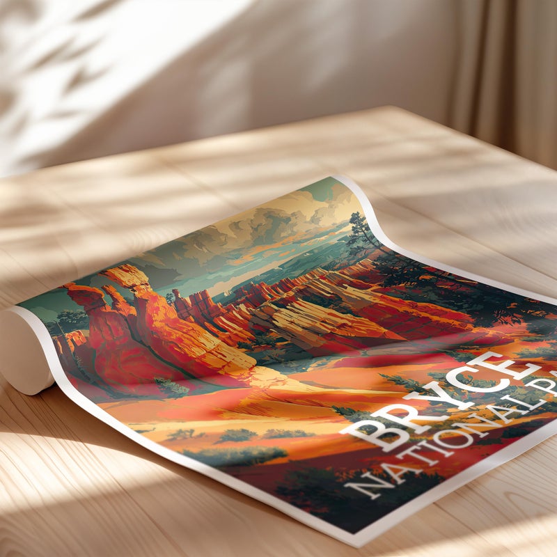 TNESSENTIAL Arches and Bryce Canyon National Park Wall Art Set of 2 Poster or Canvas Prints, Vintage Southern Utah Travel Print, Sandstones Wall Decor - Image 2
