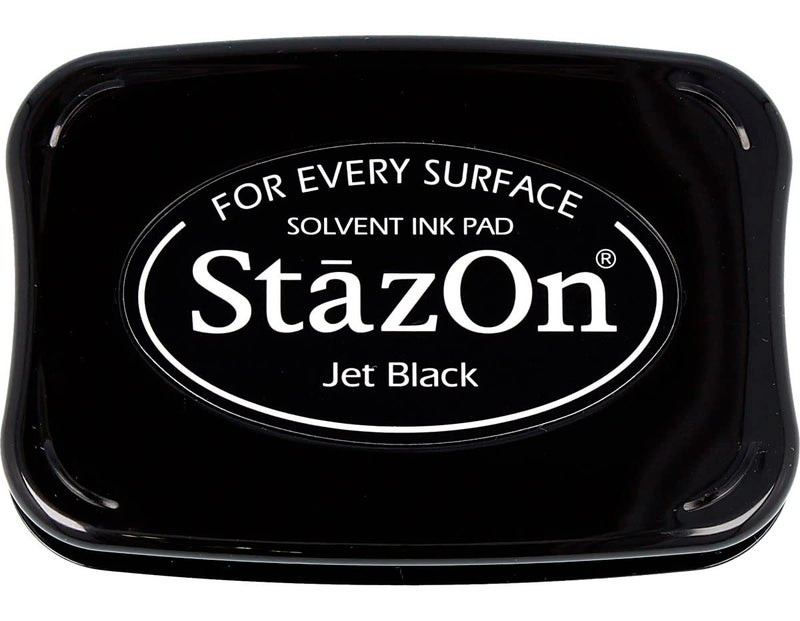 Tsukineko SZ000031 Full-Size StazOn Multi-Surface Inkpad, Jet Black - Image 1