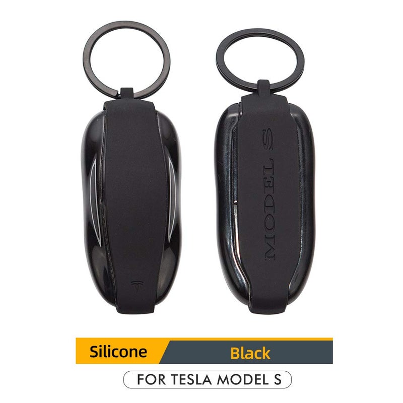 Tesla Gear Silicon Key Fob Cover Keychain Replacement For Tesla Model S (Black) - Image 3