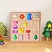 KOAICS 45PCS Wooden Acrylic Building Blocks Set with Tray Include Colorful Acrylic Shapes StarsSunClouds Trees Heart Educational Construction Toy for Kids Farm House - Image 2