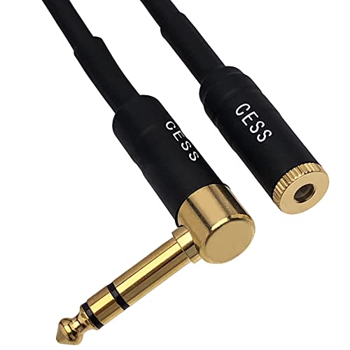CNCESS Right Angle 6.35mm TRS Male to 4.4mm Balanced Female Headphone Adapter Cable, Short Shielded Audio Lead - Image 3
