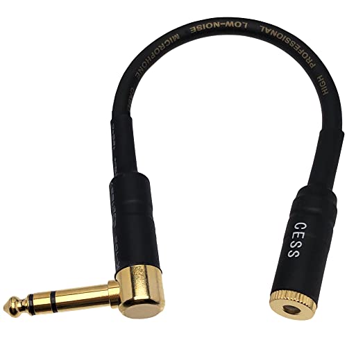 CNCESS Right Angle 6.35mm TRS Male to 4.4mm Balanced Female Headphone Adapter Cable, Short Shielded Audio Lead - Image 4