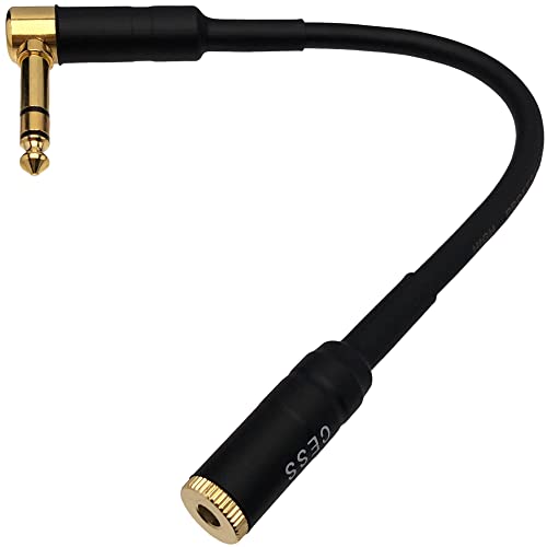 CNCESS Right Angle 6.35mm TRS Male to 4.4mm Balanced Female Headphone Adapter Cable, Short Shielded Audio Lead - Image 2