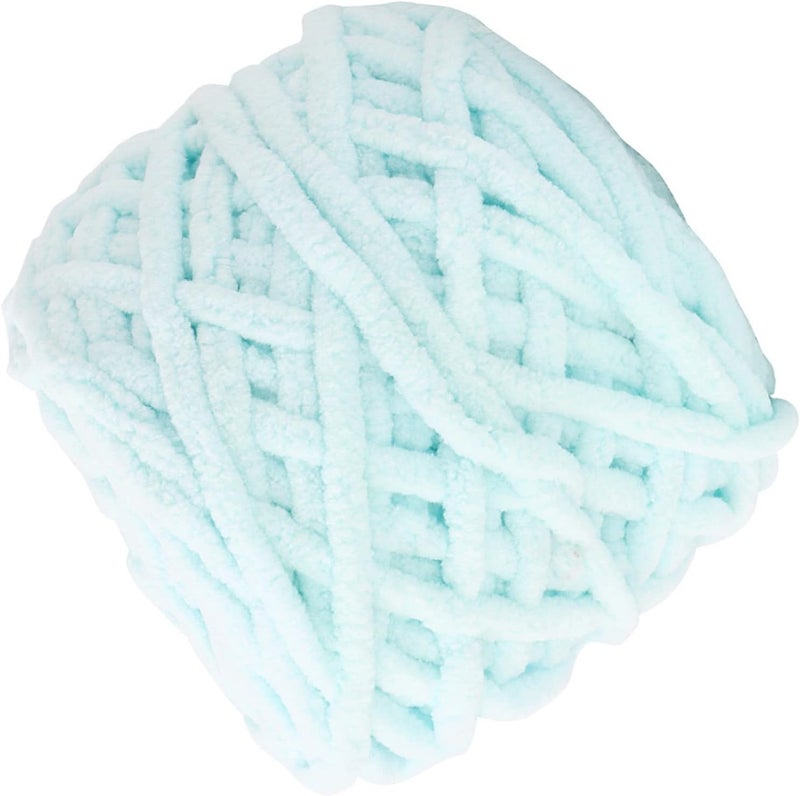 Chunky Knitting Yarn - Soft Plush Thick Polyester Yarn for Hand Knitting Blankets, Cushions, Pet Beds, Home Decor - Premium Craft Yarn (06 Blue) - Image 3