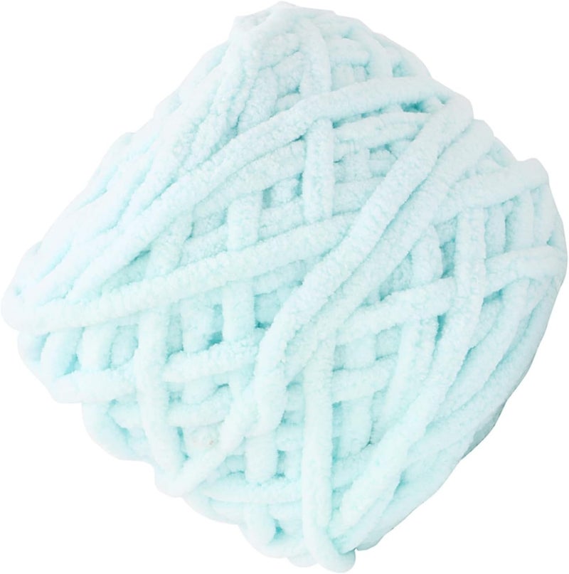 Chunky Knitting Yarn - Soft Plush Thick Polyester Yarn for Hand Knitting Blankets, Cushions, Pet Beds, Home Decor - Premium Craft Yarn (06 Blue) - Image 2