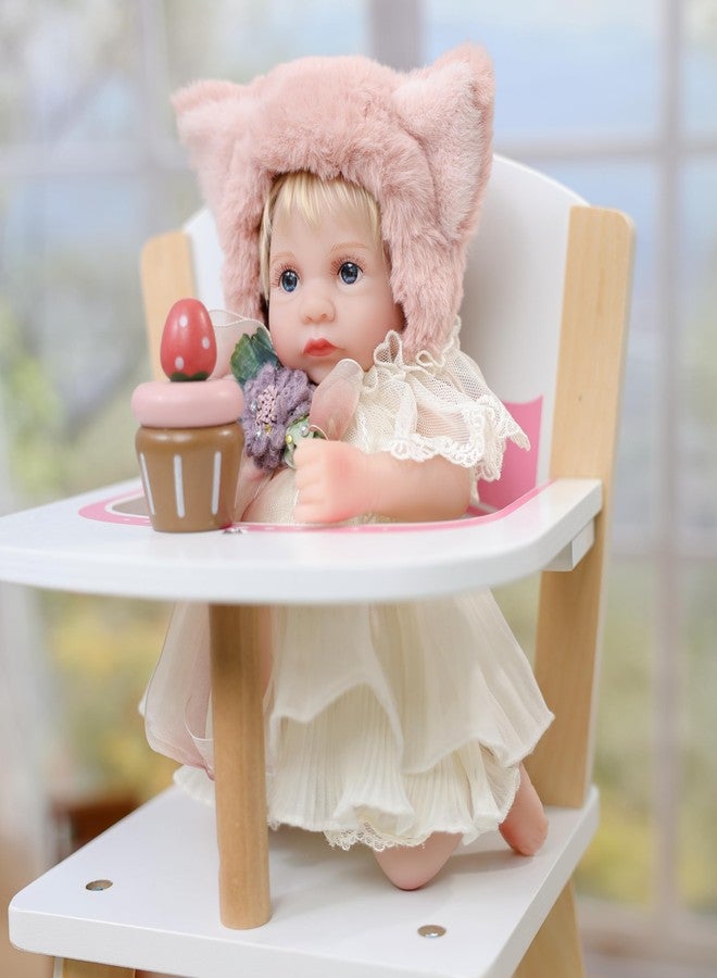 Cloveray Reborn Baby Doll 12 Inch – Full Vinyl Body Realistic Girl with Pink Fox Hat & Hand-Painted Details – Cute Animal Doll Gift for Kids - Image 4