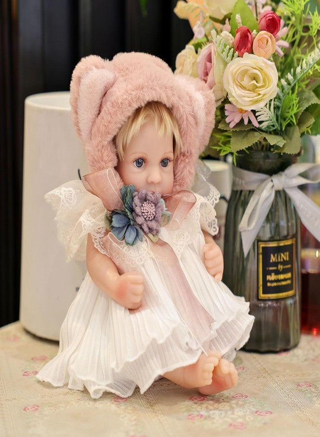 Cloveray Reborn Baby Doll 12 Inch – Full Vinyl Body Realistic Girl with Pink Fox Hat & Hand-Painted Details – Cute Animal Doll Gift for Kids - Image 3