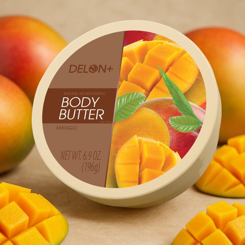 DELON Intense Moisturizing Body Butter, Mango with Mango Butter, 6.9 oz - Image 2