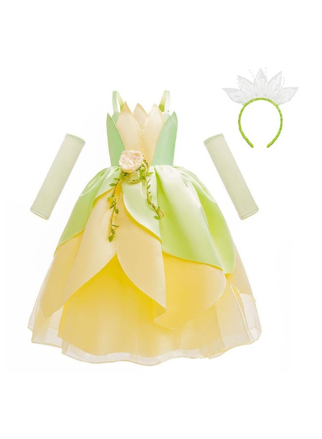 NIBEMINENT New Halloween Green elf dress, Princess Tianna and Tinker Bell children's performance costume - Image 1