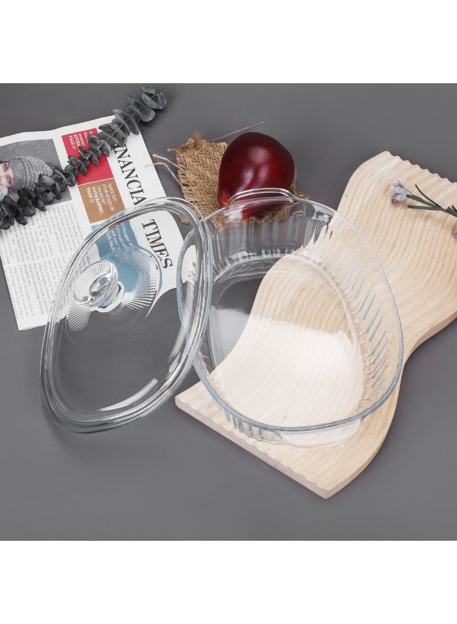 Danube Home Chef'S Delight Oval Glass Casserole With Lid Durable Heat Resistant Perfect For Baking Cooking And Serving Elegant Design Easy To Clean Ideal For Home And Kitchen 1800Ml - Image 4