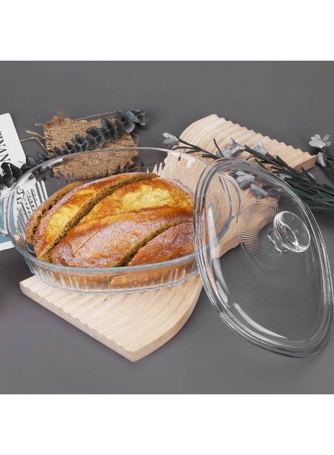 Danube Home Chef'S Delight Oval Glass Casserole With Lid Durable Heat Resistant Perfect For Baking Cooking And Serving Elegant Design Easy To Clean Ideal For Home And Kitchen 1800Ml - Image 1