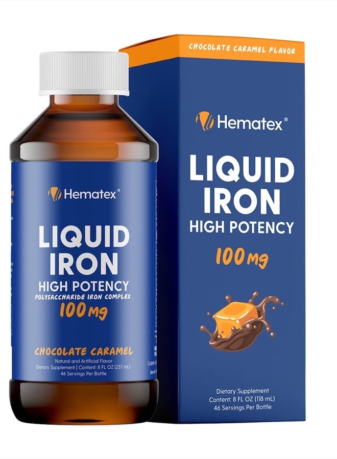 Hematex Iron Supplements for Men High Potency Liquid Iron for Adults by Hematex - 100mg Polysaccharide Iron Complex Iron Supplements for Anemia and Iron Deficiency - Image 1