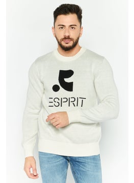 Esprit x Rest and Recreation Men Crew Neck Long Sleeves Knitted Sweater, White  - Image 1