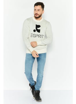 Esprit x Rest and Recreation Men Crew Neck Long Sleeves Knitted Sweater, White  - Image 2