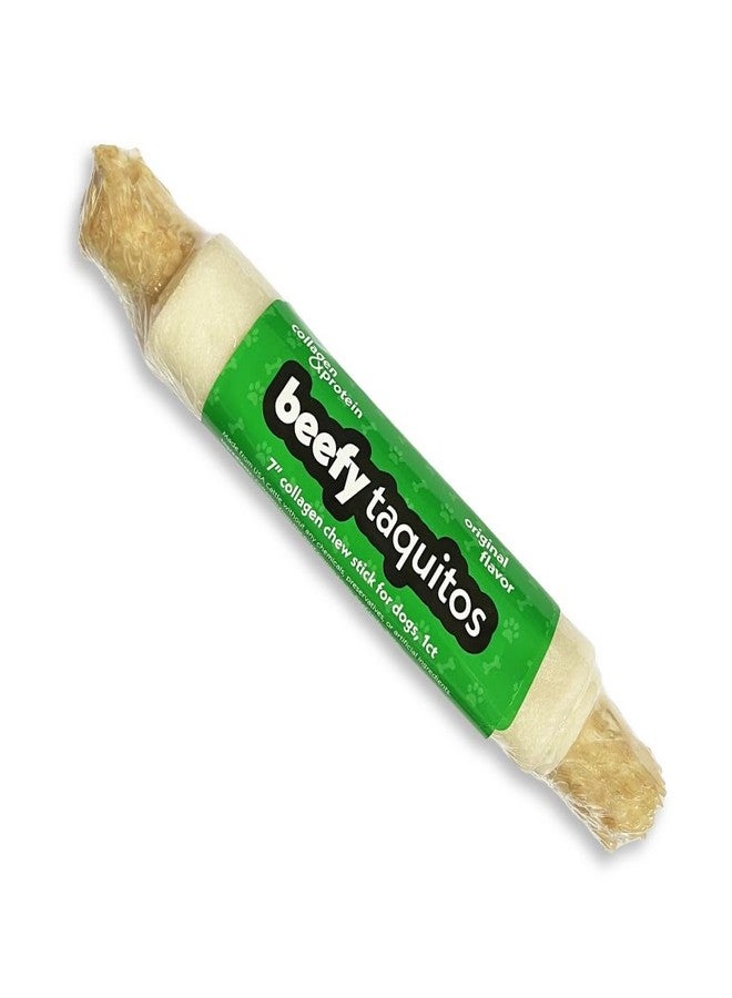 Frankly Original Pet - Natural Flavored Collegen Packed Beefy Taquito Stick for Small and Medium Dogs Pack of 3 (Long Lasting Chews, Treats, Bones for Aggressive Chewers) - 7" (8654) - Image 2