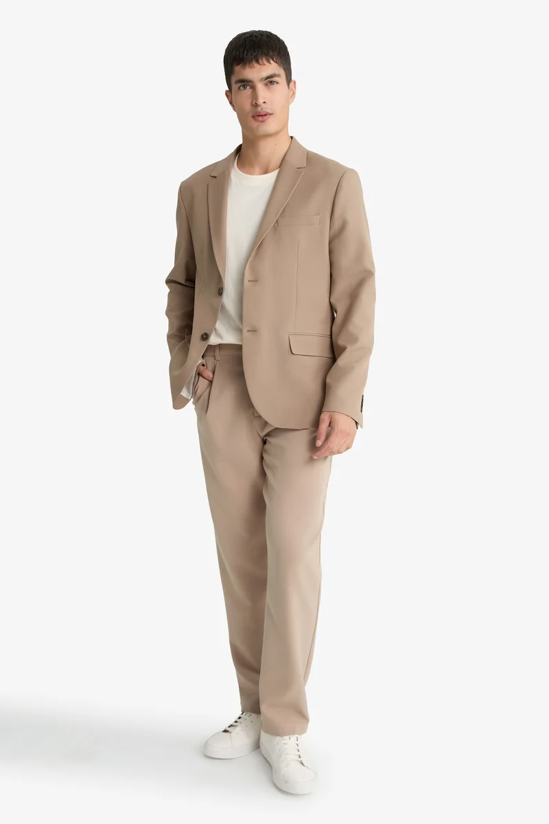 ديفاكتو Slim Fit Twill Button Down Blazer