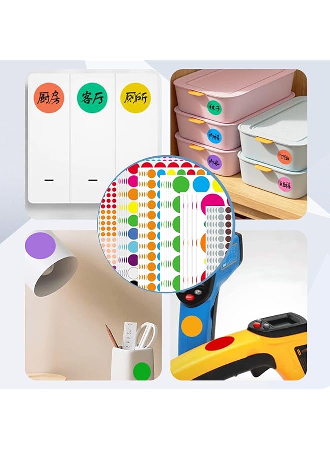 إيروريكس 4440 قطعة من ملصقات النقاط الدائرية الملونة، 30 ورقة متعددة الأحجام، ملصقات ذاتية اللصق ملونة سهلة التقشير، ملصقات ترميز ملونة، ملصقات دائرية مزخرفة، ملصقات تحديد للاستخدام المنزلي والمكتبي - Image 5