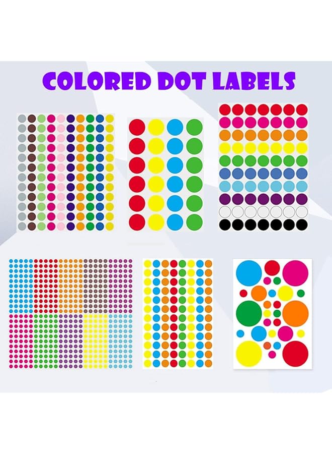 إيروريكس 4440 قطعة من ملصقات النقاط الدائرية الملونة، 30 ورقة متعددة الأحجام، ملصقات ذاتية اللصق ملونة سهلة التقشير، ملصقات ترميز ملونة، ملصقات دائرية مزخرفة، ملصقات تحديد للاستخدام المنزلي والمكتبي - Image 4