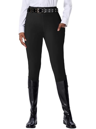 DMVOD Women's Horse Riding Pants Active Silicon Grip Full Seat Breeches for Women Equestrian Pants Black XS - Image 2