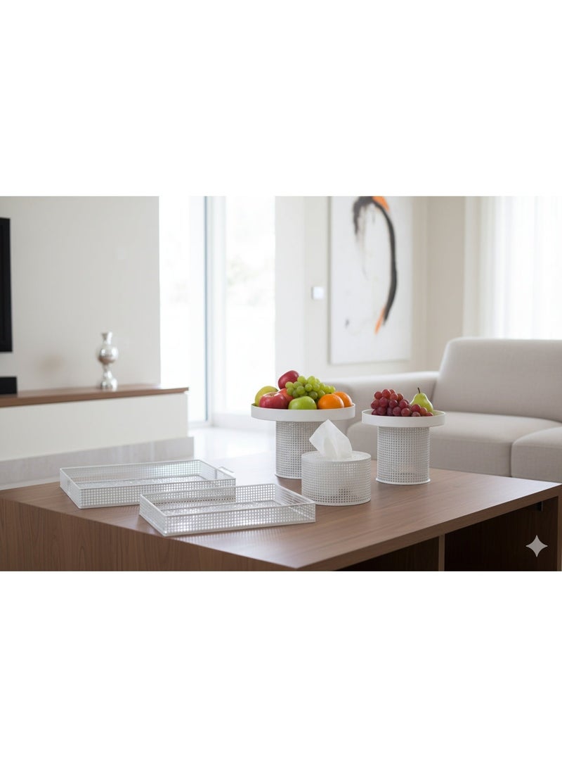 Cake and dessert stand set with serving trays and napkin holder - Image 5