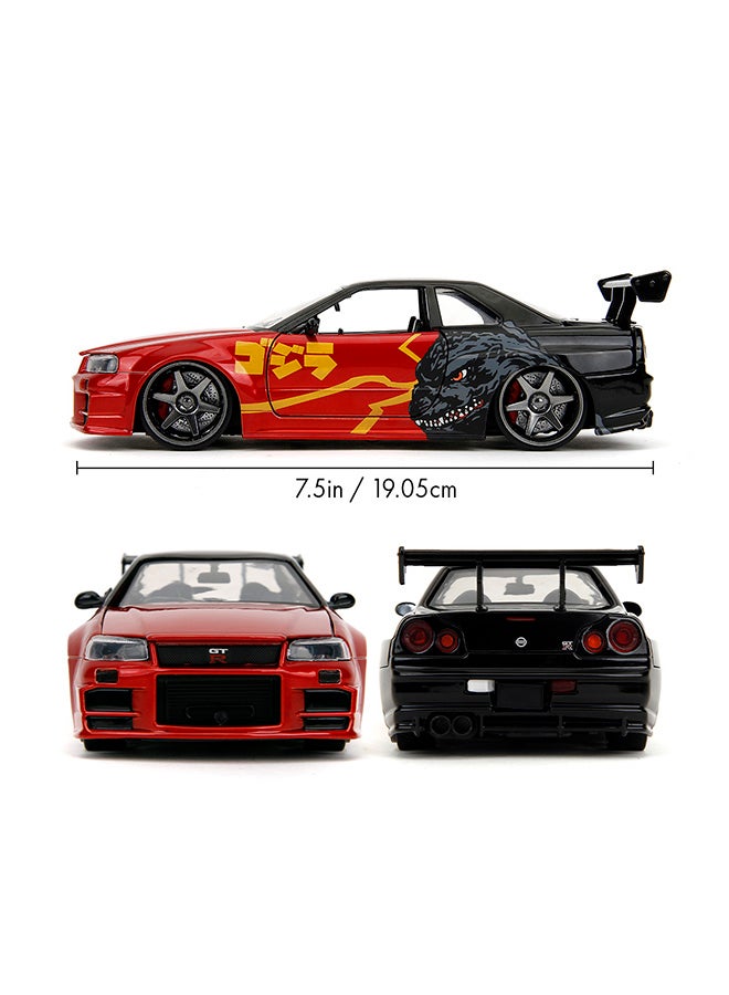 Jada Toys Godzilla GTR 1:24 Scale Nissan Car Toy - Image 2