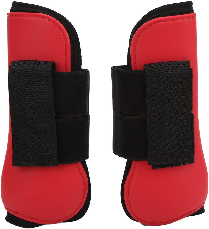 Zerodis Horse Support Boots, PU Shell Front Leg Boots with Elastic Cushion for Jumping Training, Soft Lining for Protection - Image 2