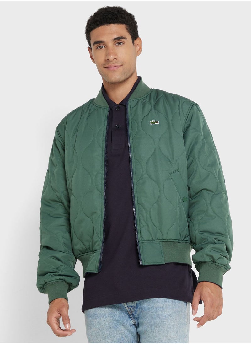 LACOSTE - Logo Zip Through Jacket - Image 1