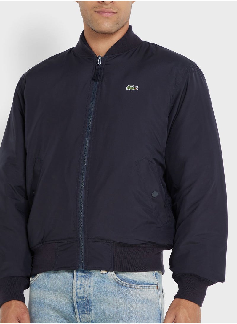 LACOSTE - Logo Zip Through Jacket - Image 1