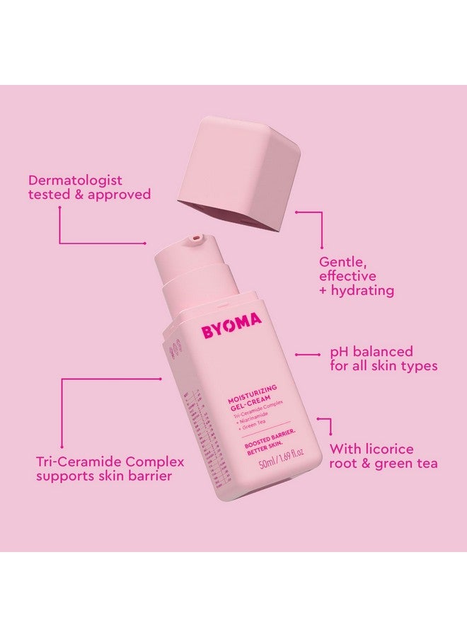 بيوما كريم جل مرطب من BYOMA - كريم إصلاح حاجز البشرة/لوشن جل للوجه مع النياسيناميد والشاي الأخضر - مرطب للوجه بالسيراميد للبشرة الجافة - مرطب للوجه خالٍ من الكحول والزيوت - 1.69 أونصة سائلة - Image 4