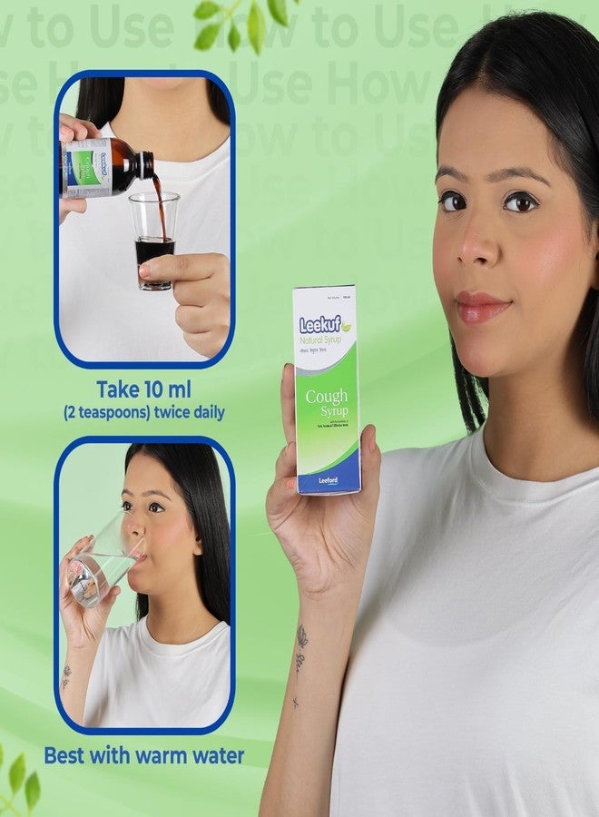 Leeford Leekuf Natural Cough Syrup Pack of 3 (100ml Each) - with Goodness of Mulethi, Adrak and Tulsi || Cough Syrup For Dry Cough || Safe and Effective || For Adults - Image 5