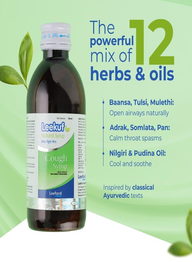 Leeford Leekuf Natural Cough Syrup Pack of 3 (100ml Each) - with Goodness of Mulethi, Adrak and Tulsi || Cough Syrup For Dry Cough || Safe and Effective || For Adults - Image 4