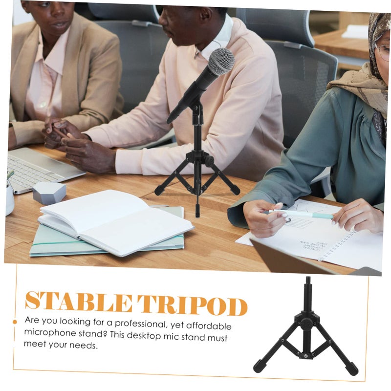 Compact Folding Mic Stand Tripod Portable Desktop Microphone Holder For Streaming Podcast Recording - Image 3