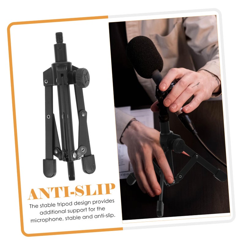 Compact Folding Mic Stand Tripod Portable Desktop Microphone Holder For Streaming Podcast Recording - Image 5