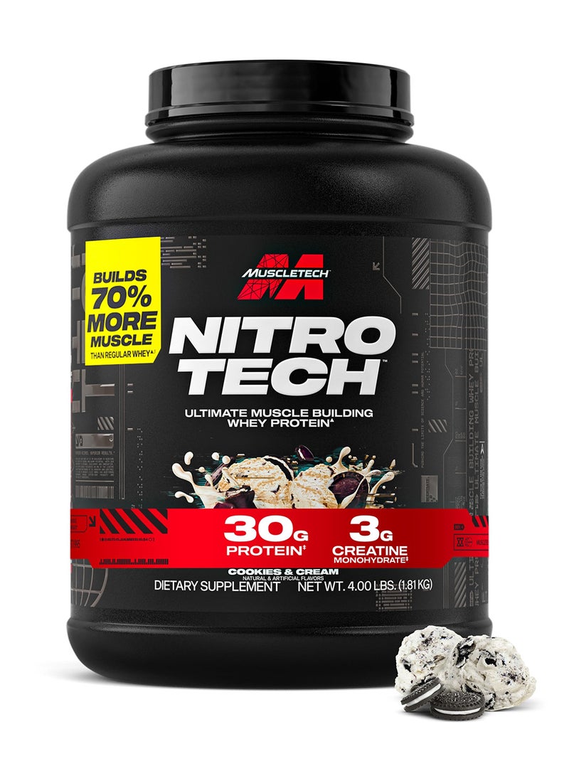 MuscleTech Nitro Tech Whey Peptides Protein - Cookies And Cream - 1.81 Kg - Image 1
