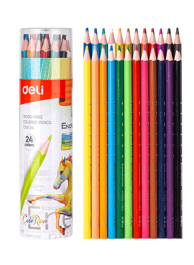 DELI COLORED PENCIL 24 COLOR ASST. EC112-24
