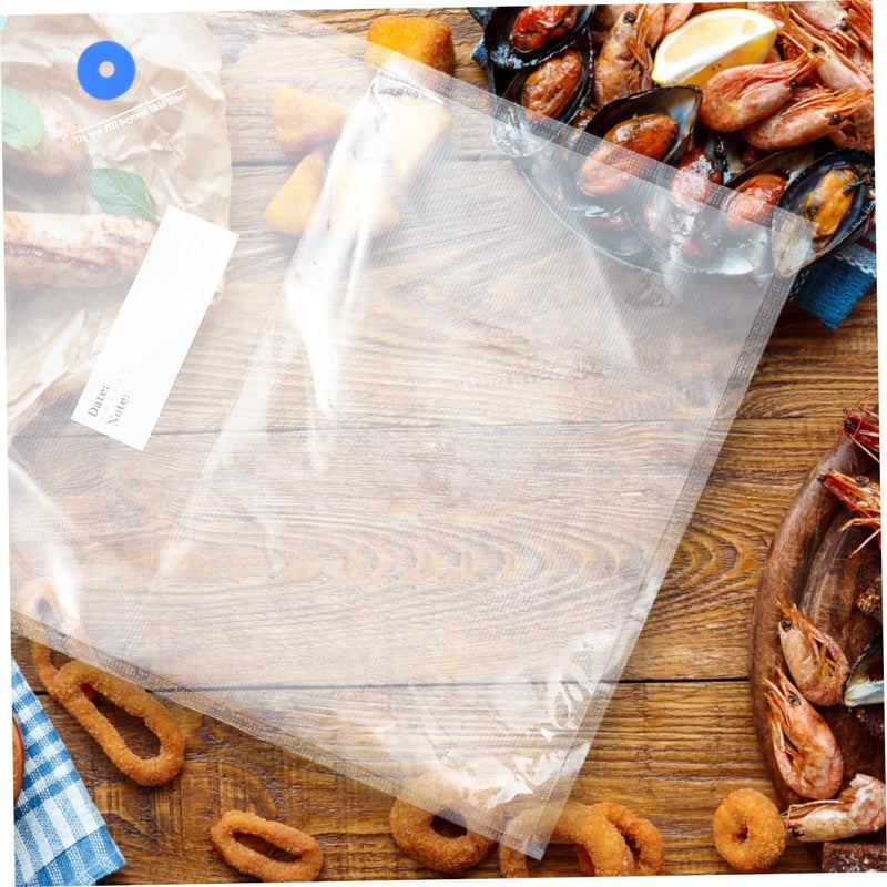 PRETYZOOM Reusable Vacuum Sealer Bags 25pcs Thickened Food Storage Bags with Blue and White Zipper Clips for Meat Preservation and Fresh Keeping - Image 5