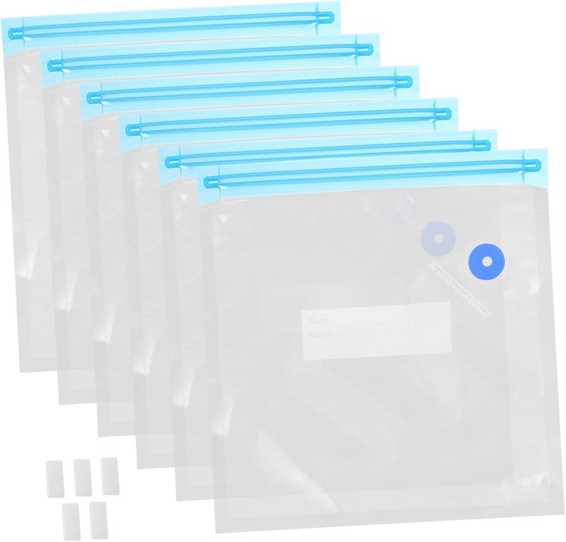 PRETYZOOM Reusable Vacuum Sealer Bags 25pcs Thickened Food Storage Bags with Blue and White Zipper Clips for Meat Preservation and Fresh Keeping - Image 1