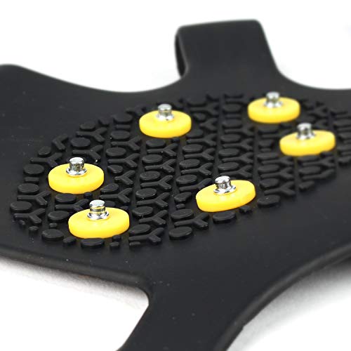 EONPOW Ice Grips, Ice & Snow Grips Cleat Over Shoe/Boot Traction Cleat Rubber Spikes Anti Slip 10 Steel Studs Crampons Slip-on Stretch Footwear (Size M) - Image 4
