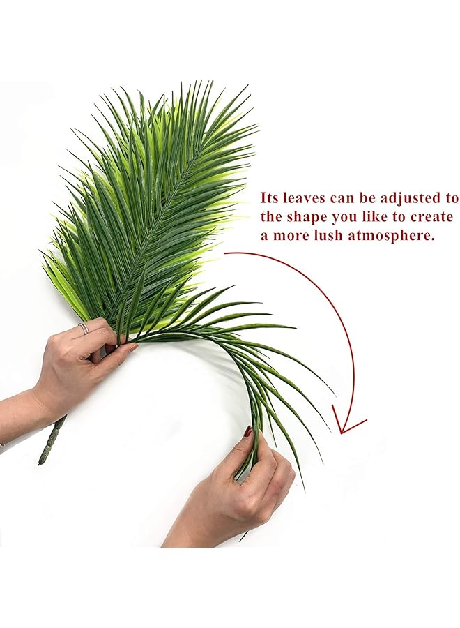 erorex Artificial Plants Masumark Plastic Palm Tree Fake Greenery Shrubs Bushes Grass Home Garden Kitchen Room House Outdoor Window Box Indoor Uv Resistant Wedding Diy Decor Decoration 2 Pack - Image 4