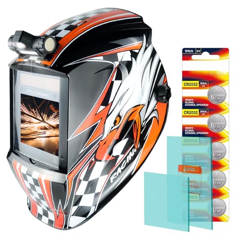 TRQWH Welding Helmet Auto Darkening Large Viewing True Color Solar Powered Welding Hood with 4 Arc Sensor Adjustable Wide Shade Range 4~5-8/9-13 Welder Mask for TIG MIG ARC Weld - Image 1