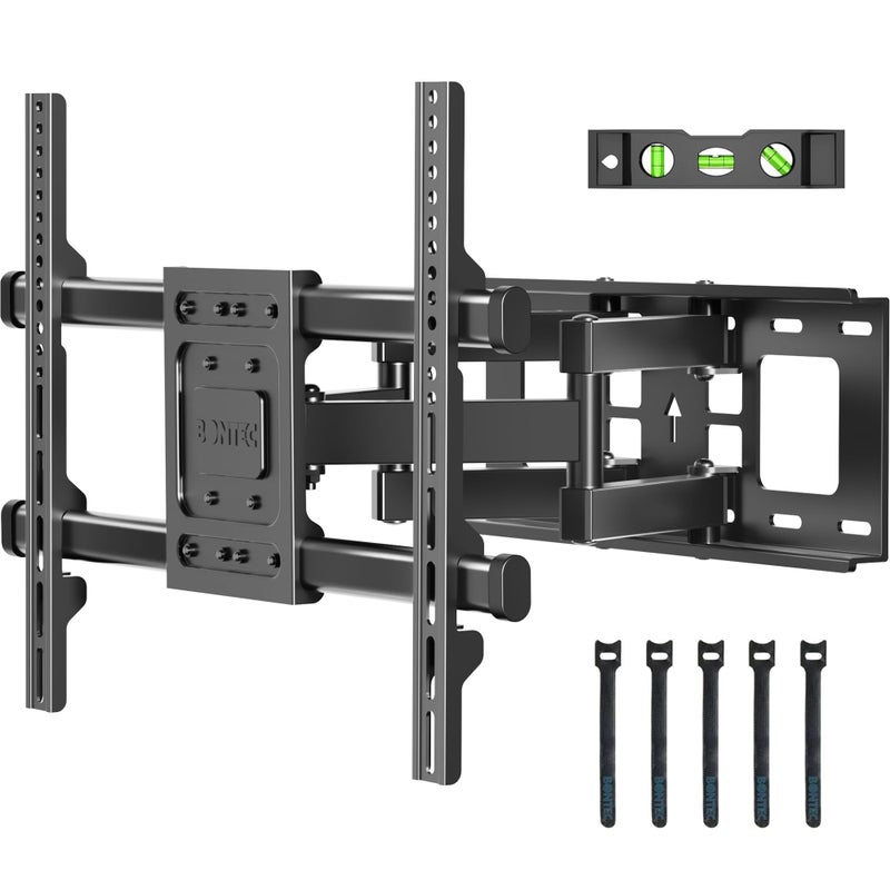 BONTEC Full Motion TV Wall Mount for 37-85 Inch TVs, Hold up to 132lbs, Max VESA 600x400mm, Swivel Tilt Dual Arms, Adjustable Viewing Angle, Fits 16" Wood Studs, Easy Assembly - Image 1